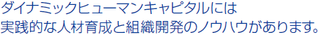 ダイナミックヒューマンキャピタルには実践的な人材育成と組織開発のノウハウがあります。